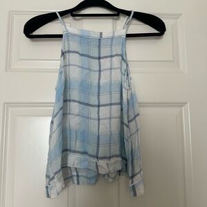 Anthropologie Light Blue Plaid Camisole